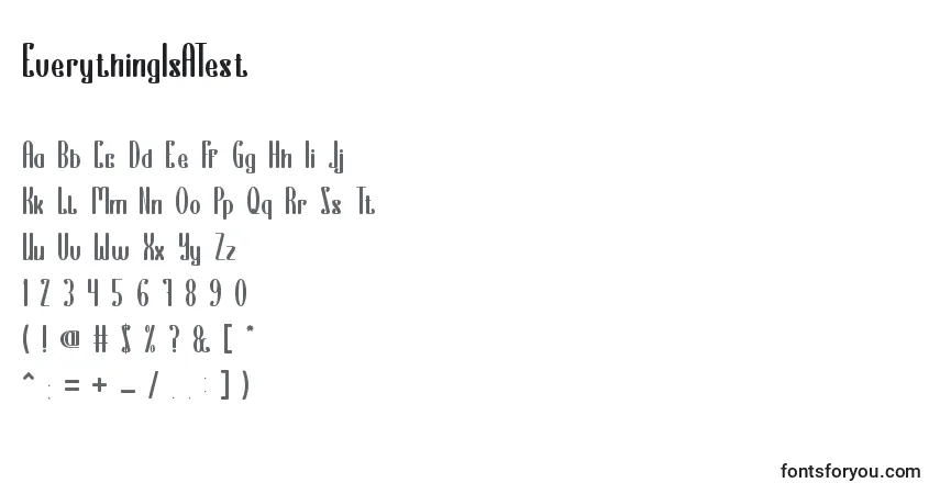 Czcionka EverythingIsATest – alfabet, cyfry, specjalne znaki