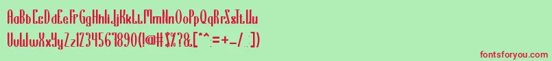 フォントEverythingIsATest – 赤い文字の緑の背景