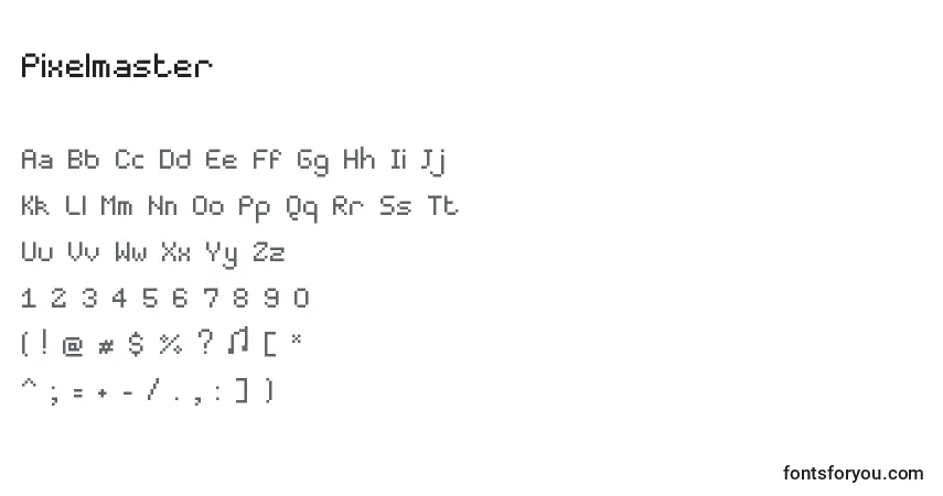 Fuente Pixelmaster - alfabeto, números, caracteres especiales