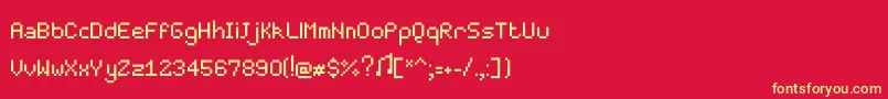 Fonte Pixelmaster – fontes amarelas em um fundo vermelho