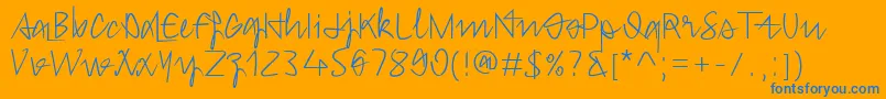 Hongkim Font – Blue Fonts on Orange Background