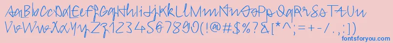 Hongkim Font – Blue Fonts on Pink Background