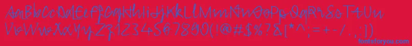 Hongkim Font – Blue Fonts on Red Background