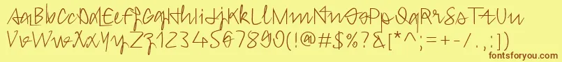Hongkim Font – Brown Fonts on Yellow Background