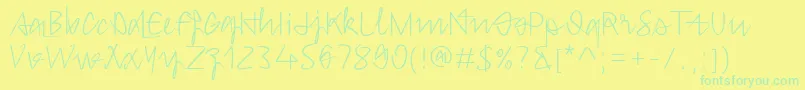 Hongkim Font – Green Fonts on Yellow Background