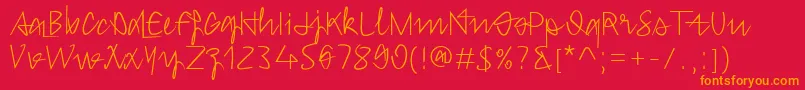 Hongkim Font – Orange Fonts on Red Background