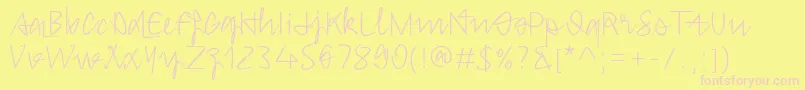 Czcionka Hongkim – różowe czcionki na żółtym tle
