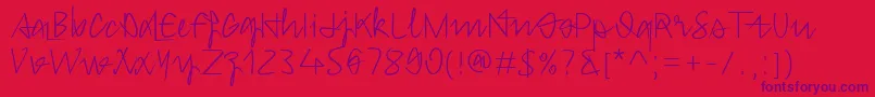 Hongkim Font – Purple Fonts on Red Background
