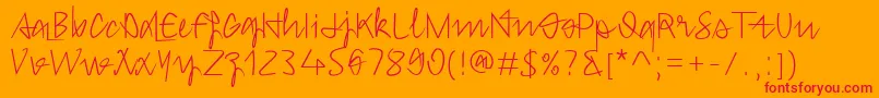 Hongkim Font – Red Fonts on Orange Background