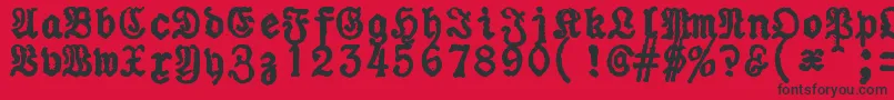 フォントZaiUraniapiccolatypewriter – 赤い背景に黒い文字