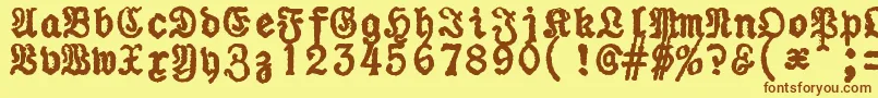 ZaiUraniapiccolatypewriter Font – Brown Fonts on Yellow Background
