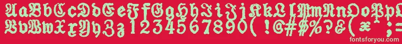 ZaiUraniapiccolatypewriter Font – Green Fonts on Red Background