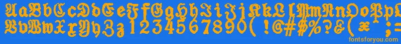 ZaiUraniapiccolatypewriter Font – Orange Fonts on Blue Background