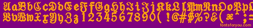 ZaiUraniapiccolatypewriter Font – Orange Fonts on Purple Background