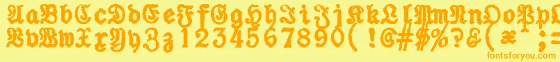 Police ZaiUraniapiccolatypewriter – polices orange sur fond jaune