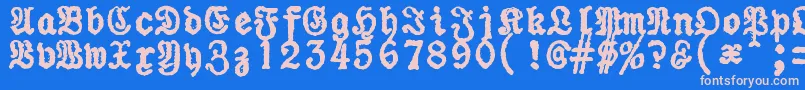 ZaiUraniapiccolatypewriter Font – Pink Fonts on Blue Background