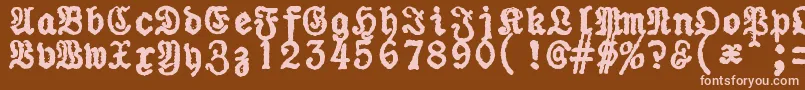 ZaiUraniapiccolatypewriter Font – Pink Fonts on Brown Background