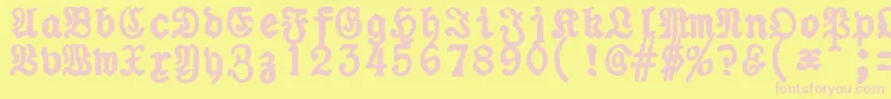 ZaiUraniapiccolatypewriter Font – Pink Fonts on Yellow Background