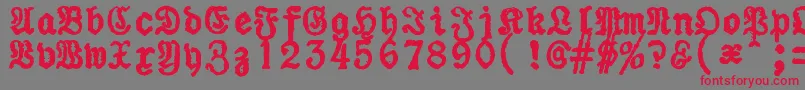 ZaiUraniapiccolatypewriter Font – Red Fonts on Gray Background