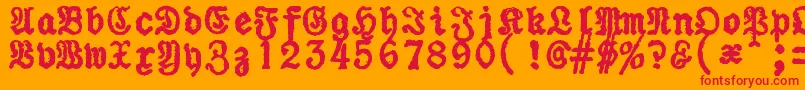 Шрифт ZaiUraniapiccolatypewriter – красные шрифты на оранжевом фоне