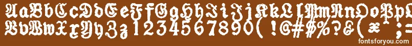 フォントZaiUraniapiccolatypewriter – 茶色の背景に白い文字