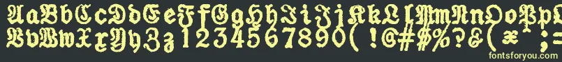 ZaiUraniapiccolatypewriter Font – Yellow Fonts on Black Background