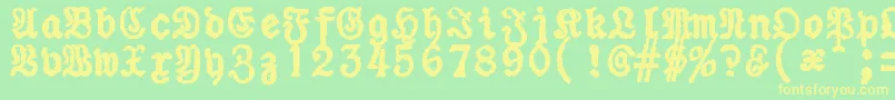 ZaiUraniapiccolatypewriter Font – Yellow Fonts on Green Background