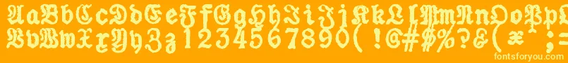 ZaiUraniapiccolatypewriter Font – Yellow Fonts on Orange Background