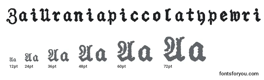 Размеры шрифта ZaiUraniapiccolatypewriter