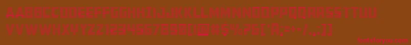 Buchanangrad-Schriftart – Rote Schriften auf braunem Hintergrund
