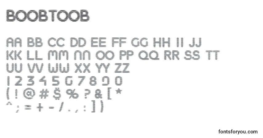A fonte Boobtoob – alfabeto, números, caracteres especiais