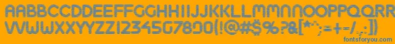 Boobtoob-Schriftart – Blaue Schriften auf orangefarbenem Hintergrund