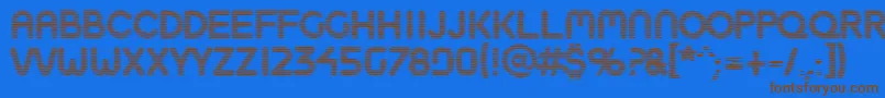フォントBoobtoob – 茶色の文字が青い背景にあります。