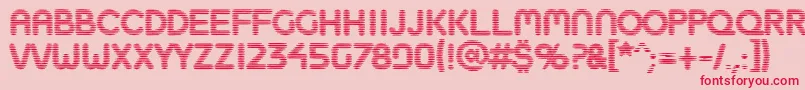 Boobtoob-Schriftart – Rote Schriften auf rosa Hintergrund