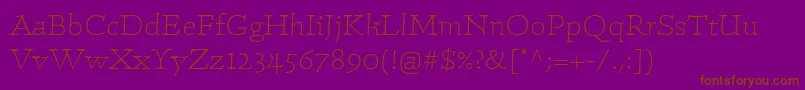 LinotypeConradLight Font – Brown Fonts on Purple Background