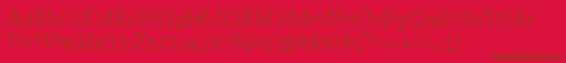 LinotypeConradLight Font – Brown Fonts on Red Background