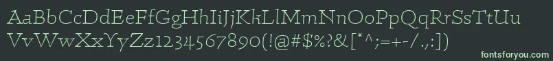 Шрифт LinotypeConradLight – зелёные шрифты на чёрном фоне