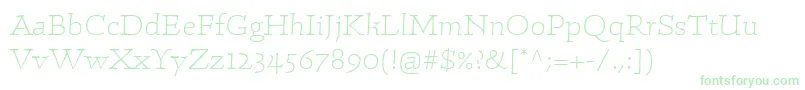 Шрифт LinotypeConradLight – зелёные шрифты на белом фоне