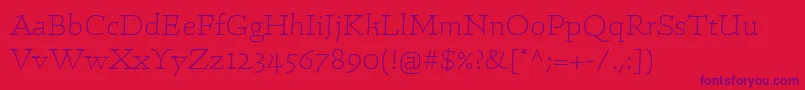 LinotypeConradLight Font – Purple Fonts on Red Background