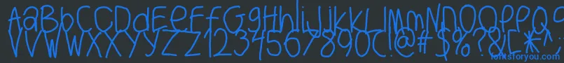 フォントBigwriter – 黒い背景に青い文字