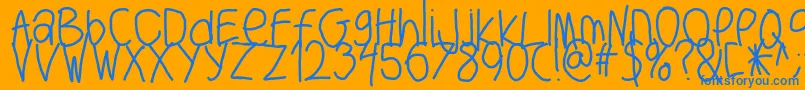 Czcionka Bigwriter – niebieskie czcionki na pomarańczowym tle