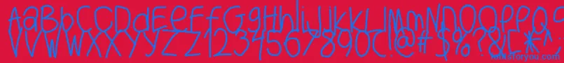 フォントBigwriter – 赤い背景に青い文字