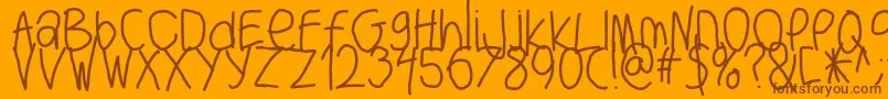 Czcionka Bigwriter – brązowe czcionki na pomarańczowym tle