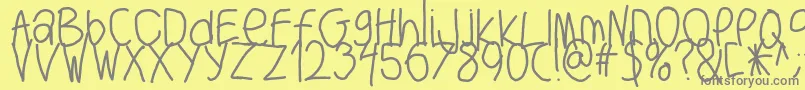 Bigwriter-fontti – harmaat kirjasimet keltaisella taustalla