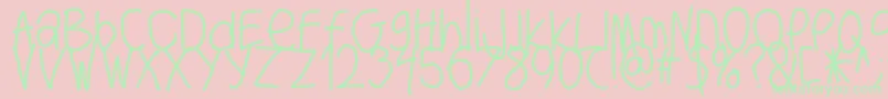 Bigwriter Font – Green Fonts on Pink Background