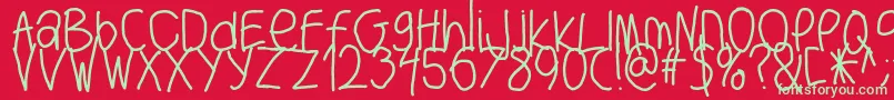 フォントBigwriter – 赤い背景に緑の文字
