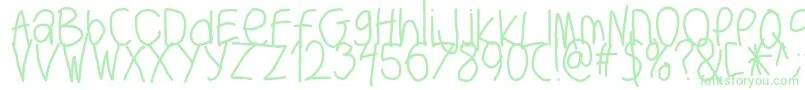 フォントBigwriter – 白い背景に緑のフォント