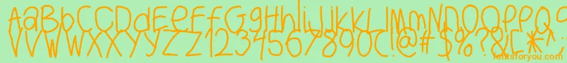 Bigwriter Font – Orange Fonts on Green Background