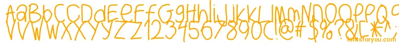 Bigwriter-Schriftart – Orangefarbene Schriften auf weißem Hintergrund