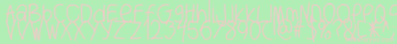 Bigwriter-fontti – vaaleanpunaiset fontit vihreällä taustalla